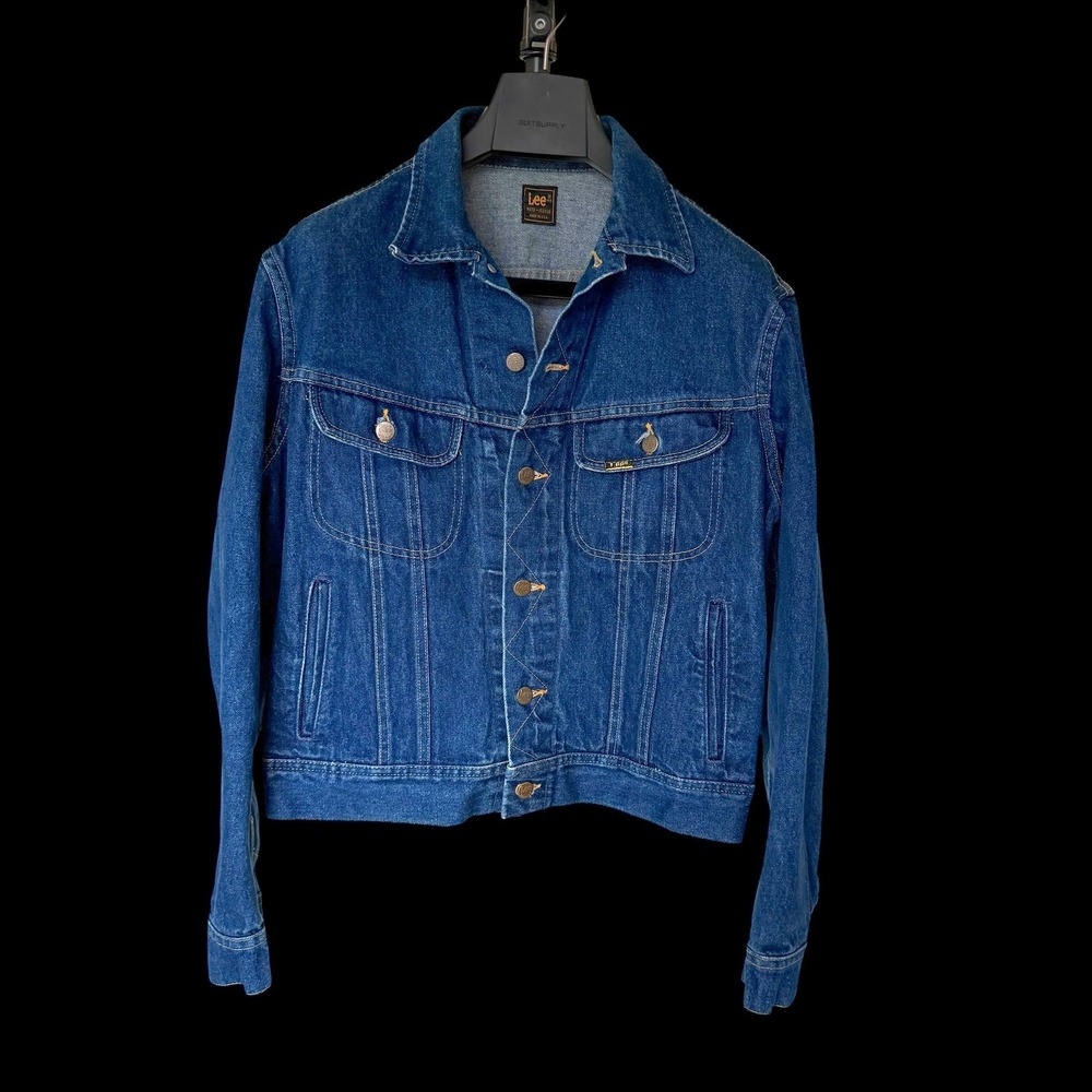 80's Lee Riders Denim Trucker Jacket Made in USA Blue Jean Coat PATD-153438